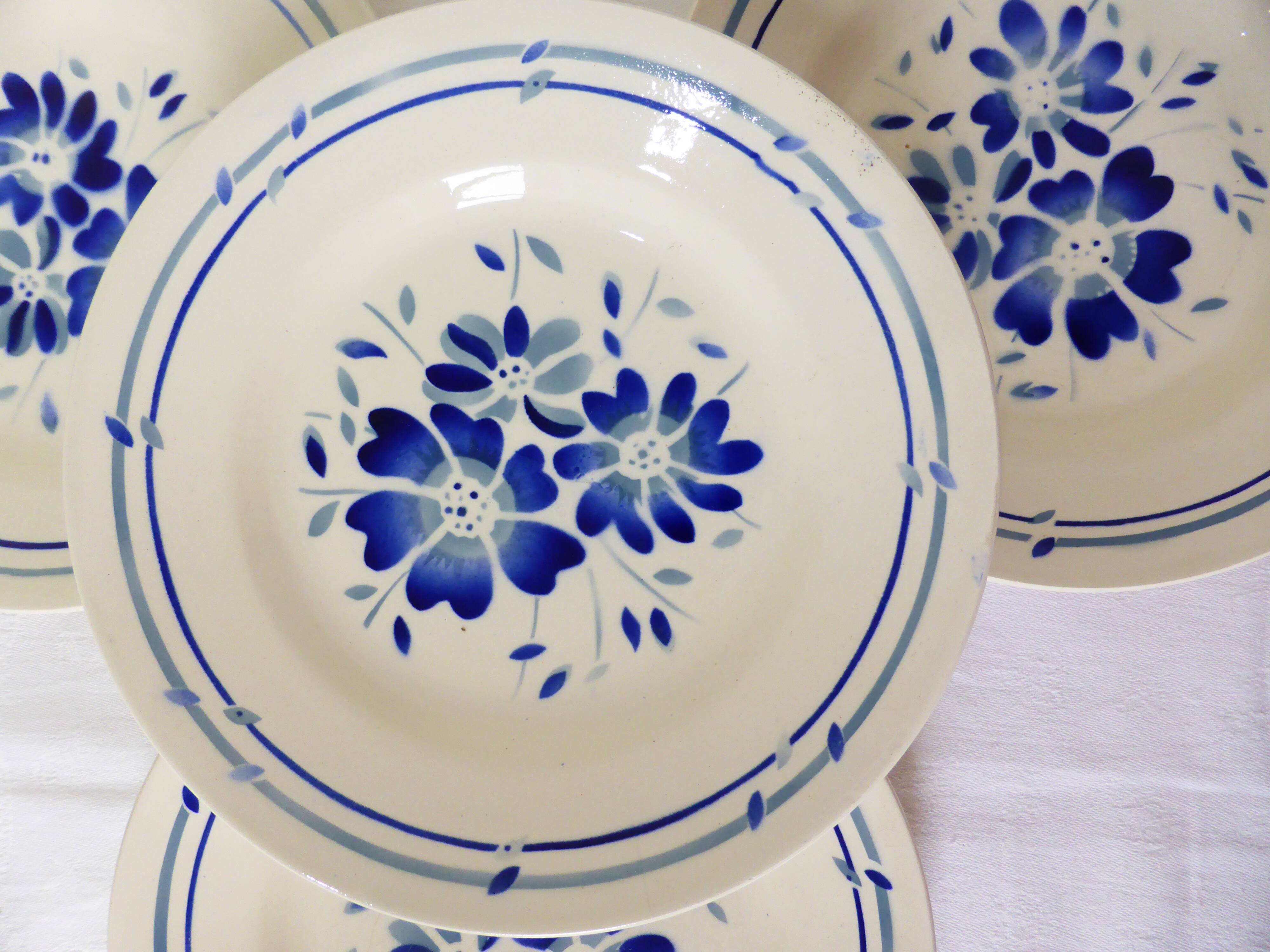 4 assiettes dessert vintage de Longchamp modèle Cholet (2103119)