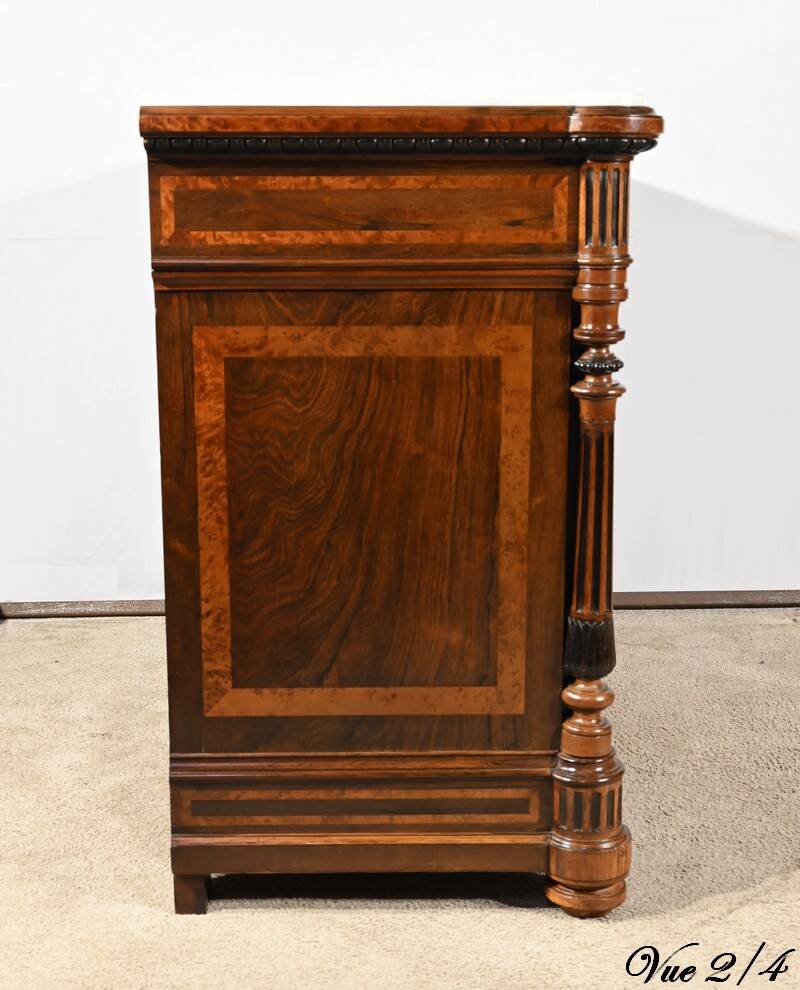 Commode Buffet in Amboyna Burl and Rosewood, Louis XVI style – 2nd Part 19th