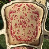 Pair of Louis XV period lacquered cabriolet armchairs, 18th century