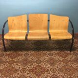 Wooden and metal bench 80s