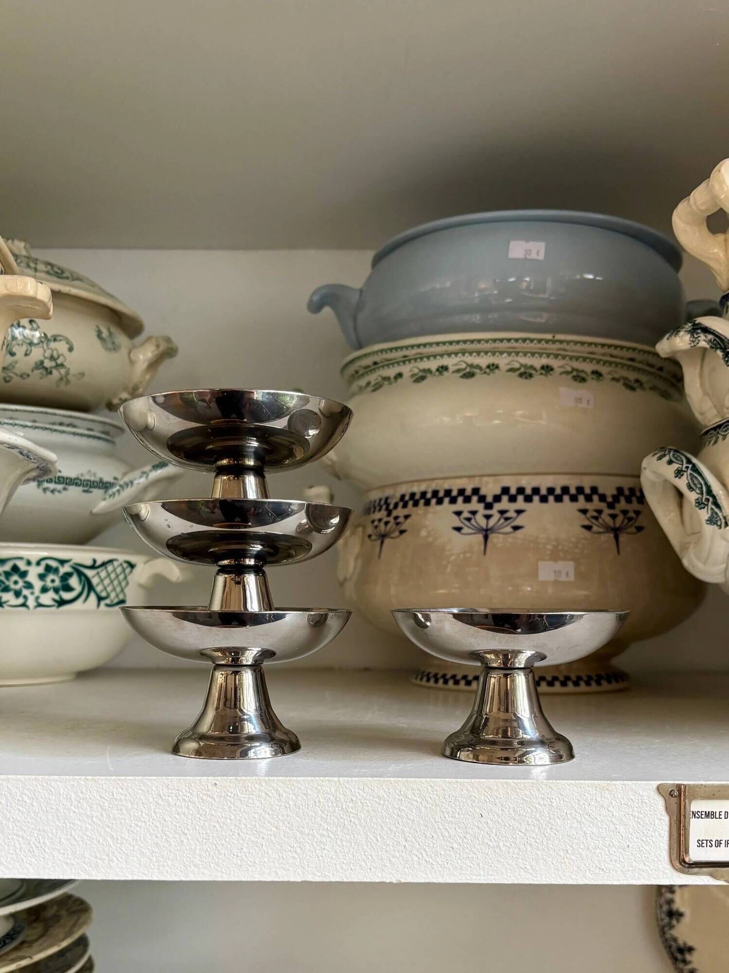 4 stainless steel ice cream bowls