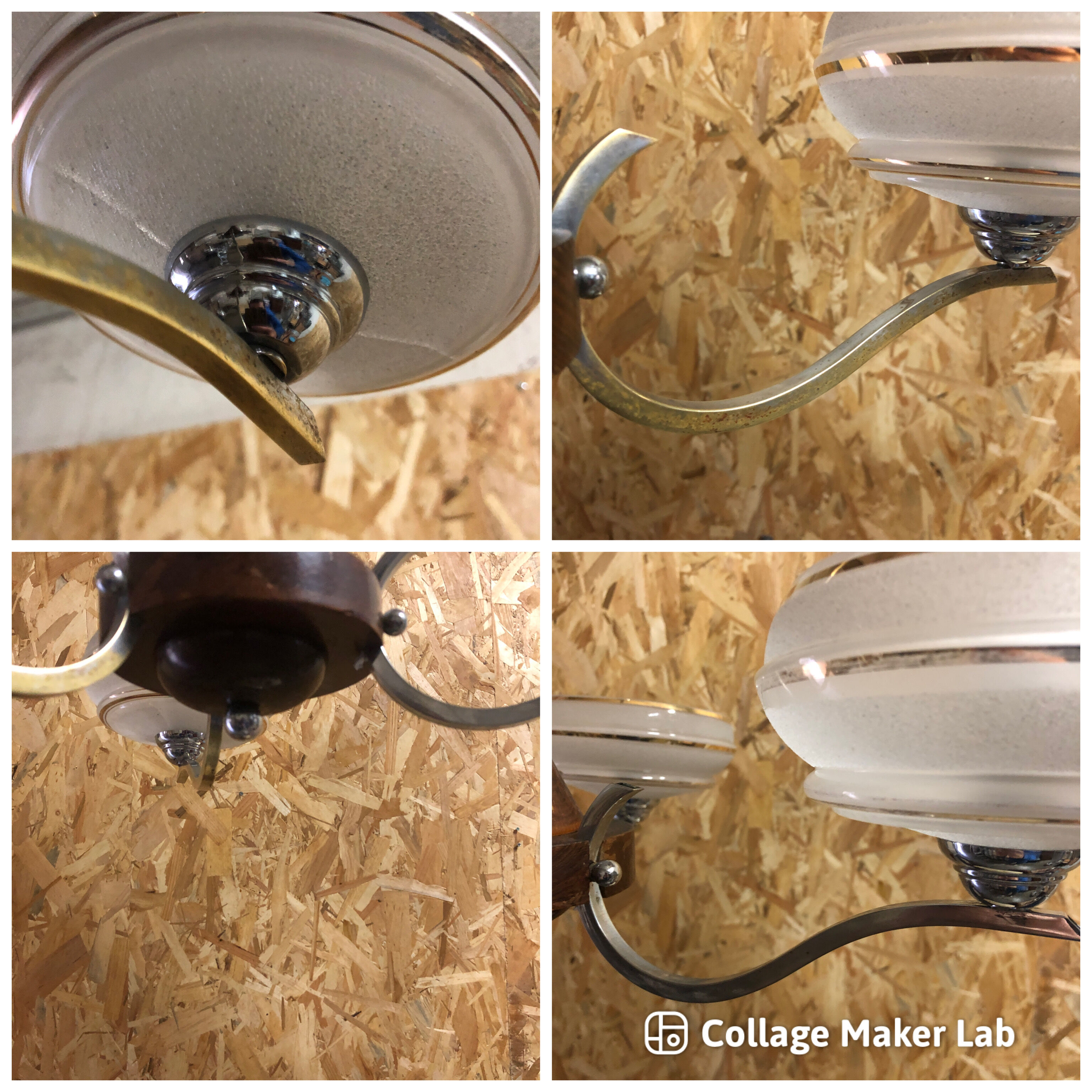 Chandelier 3 burners glass of Clichy