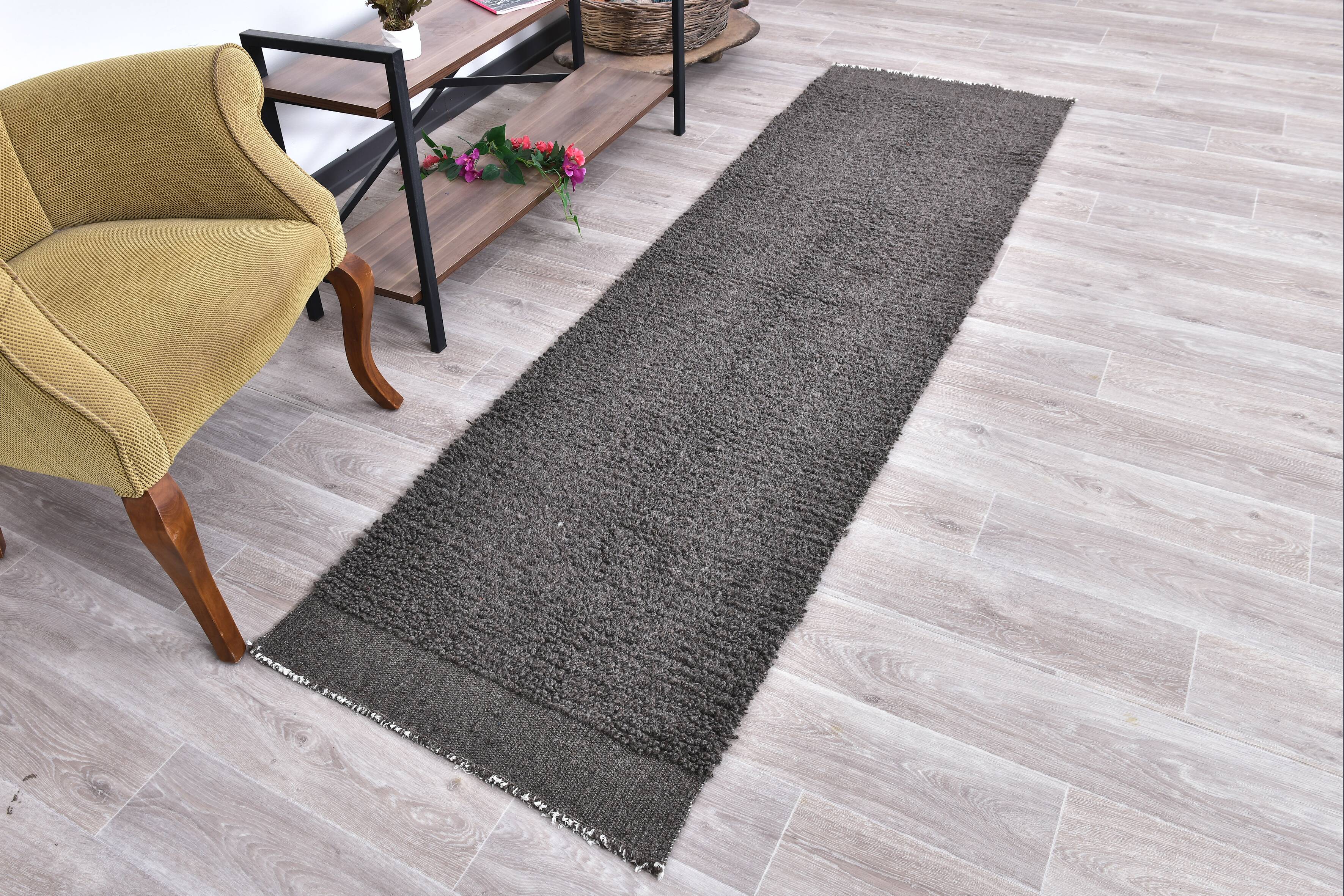 2x8 Brown Moroccan Runner Rug 68x254Cm SK 240964