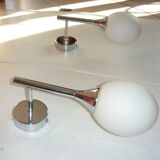 Pair of chrome wall lamps 1970