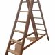 Double library ladder in solid fir 19th century