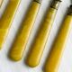 Set of 8 vintage gold metal dessert forks