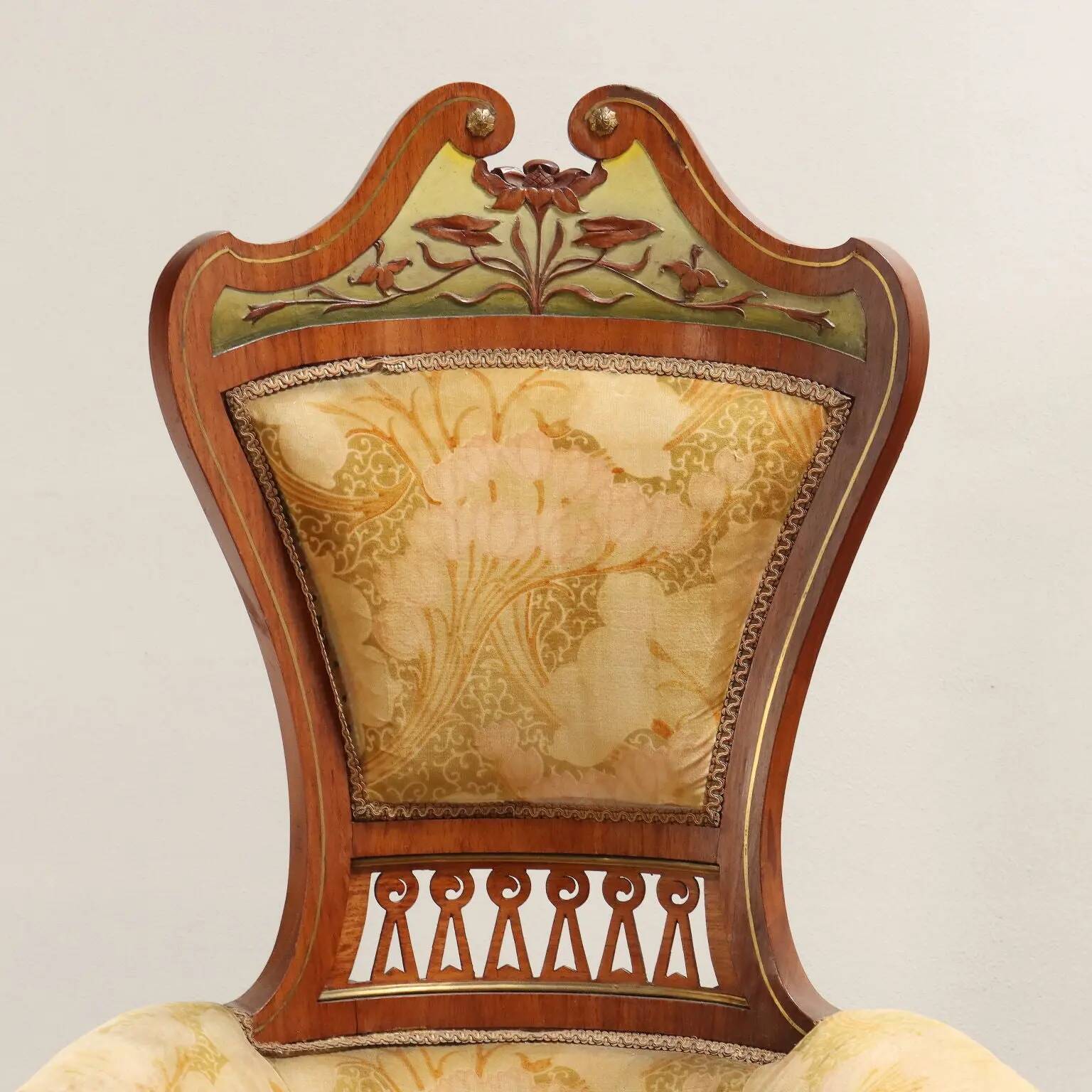 Group of Art Nouveau chairs and armchairs Italy 19th Century