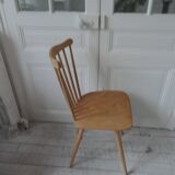 Vintage Scandinavian design chair in beech, waxed finish.