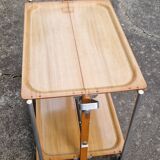 Vintage Textable folding rolling serving cart from the 1960s-70s