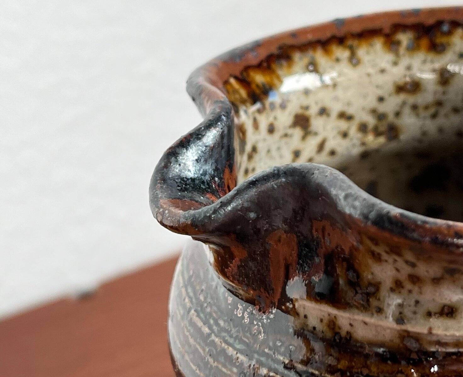 Ceramic workshop carafe vase from mid-century Danish design by Erik Askholm, 1960s.