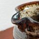 Ceramic workshop carafe vase from mid-century Danish design by Erik Askholm, 1960s.