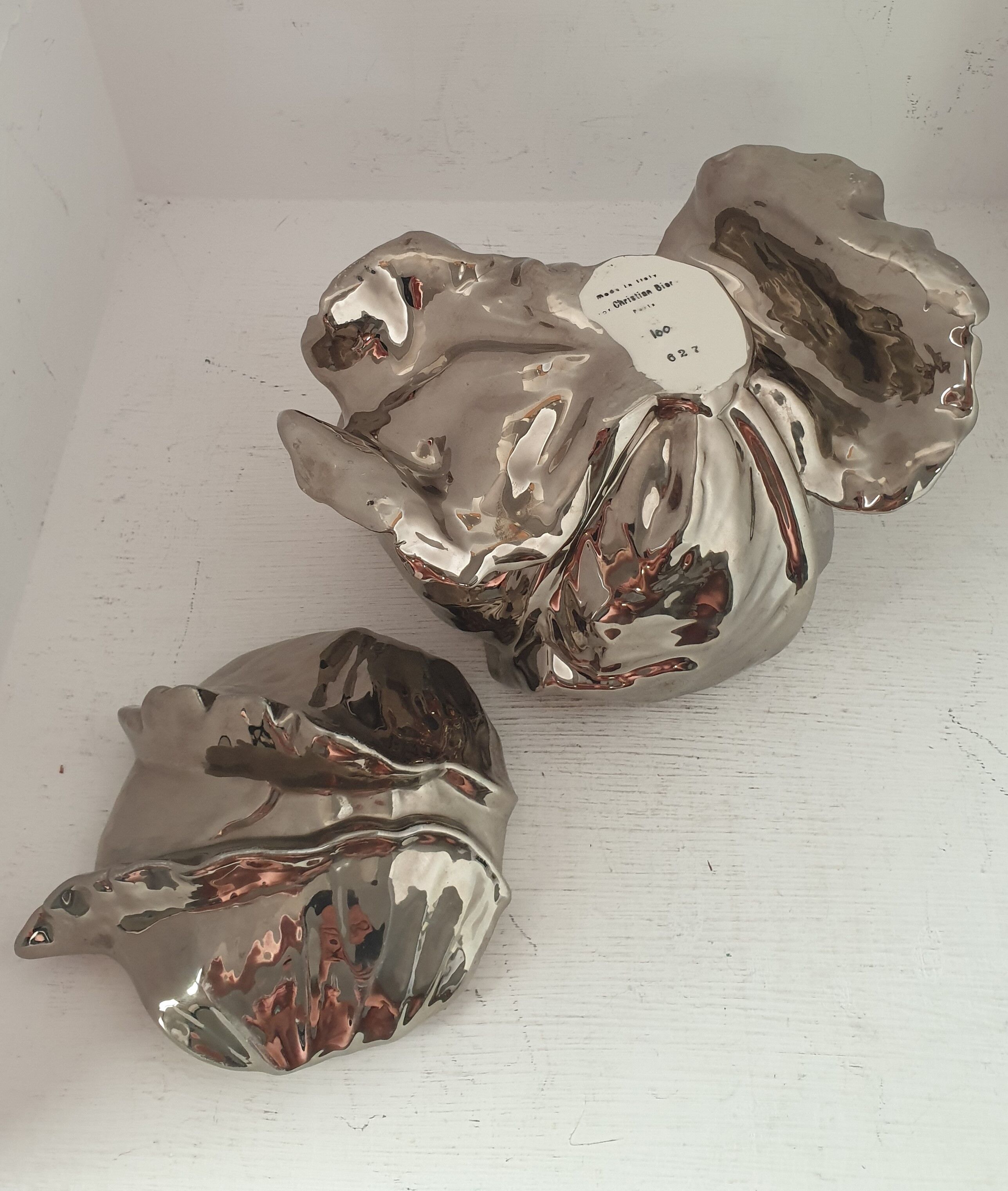 Christian Dior silver porcelain bonbonnière
