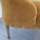 Yellow velvet padded toad armchair