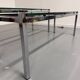 2 large nesting coffee tables in chrome and glass, 1970s design.