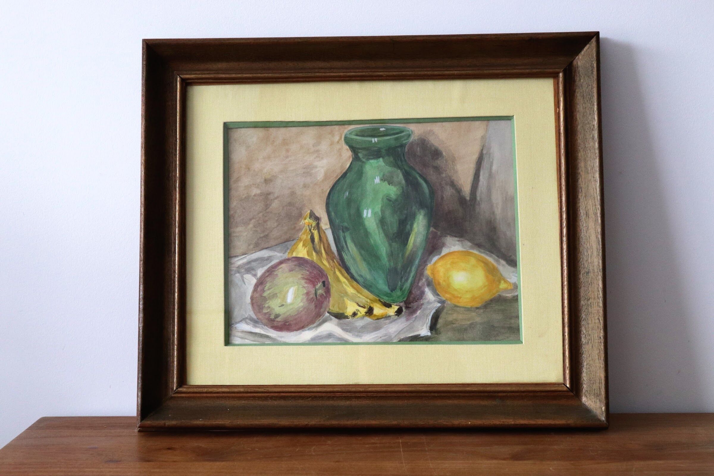 Watercolor still life with fruits
