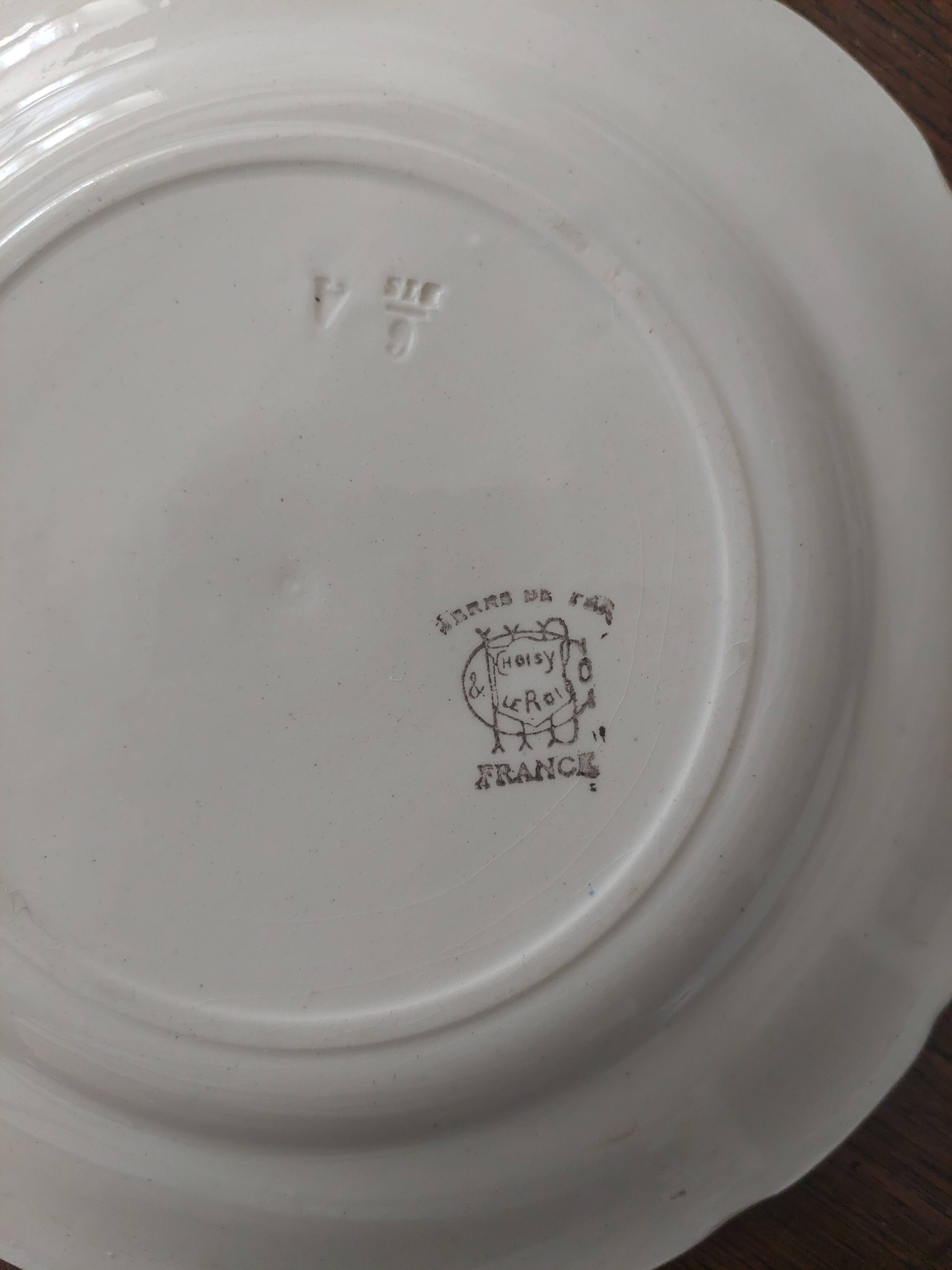 Choisy le Roi ironstone dessert plates, set of four
