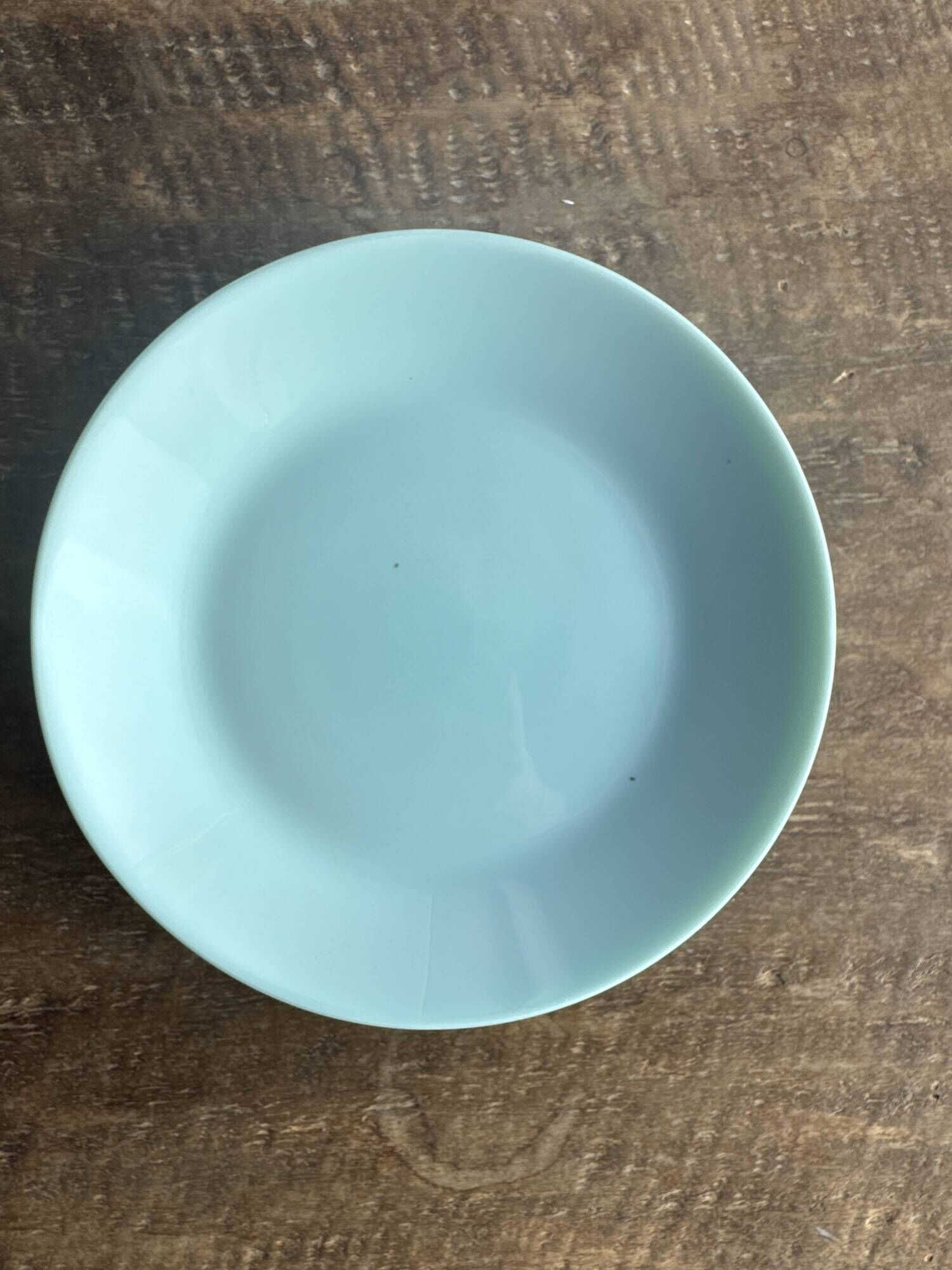 Set of 6 vintage turquoise blue dessert plates D18