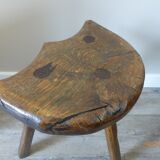 Cowhide tripod stool