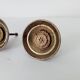 Pair of antique Empire furniture knobs from the 19th century in solid bronze.