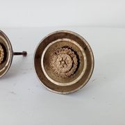 Pair of antique Empire furniture knobs from the 19th century in solid bronze.