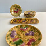 Barbotines: Ceramic dessert service from Sarreguemines.