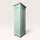 Parisian bonnetière, solid pine, Art Deco, renovated, grey-green.