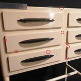 Small console/cabinet serving table from a dental/medical practice from the 1950s.