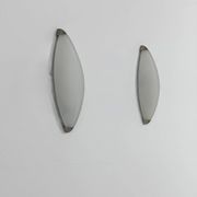 Vintage wall lights, chrome metal and frosted glass, France, 1970.