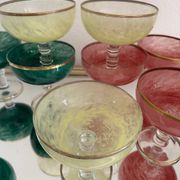 Multi-colored Venetian crystal ice cream cups