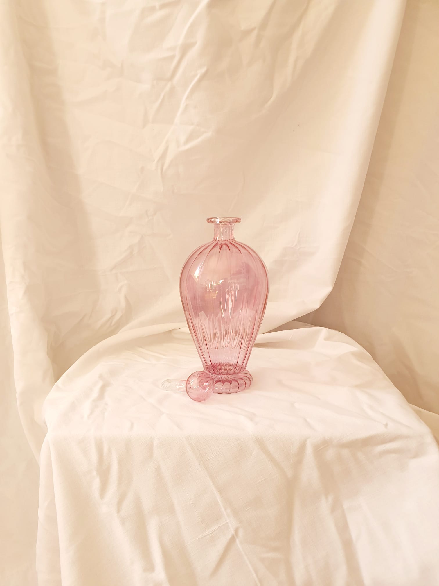 Carafe fiole égyptienne en verre soufflé