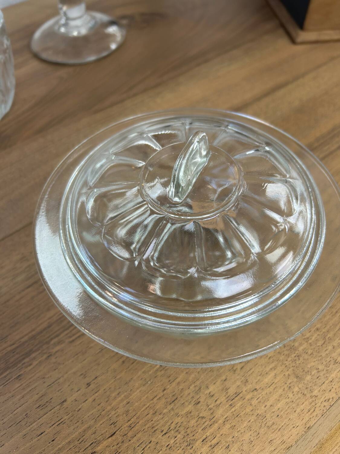 Glass sugar bowl