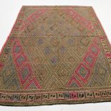 Yellow & Brown Tribal Vintage Kilim Rug, 184x246Cm