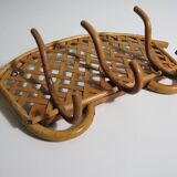 Porte-manteau mural vintage en bambou , Italie 1960-1970