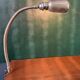 Old workshop lamp, silver metal, flexible, 1950