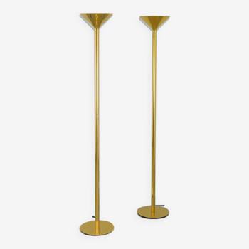 Pair of golden floor lamps by Jacques Grange for Yves Saint Laurent, Maison Meilleur edition