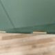 Mid-century mahogany dining table with aquamarine glass top