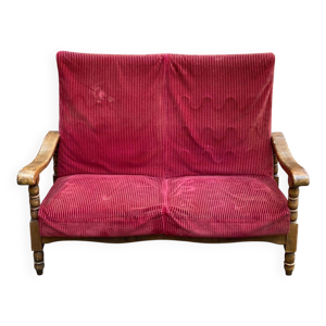 Canapé vintage 2 places - velours