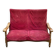 Vintage 2-seater sofa in solid wood and burgundy velvet from the 20th century