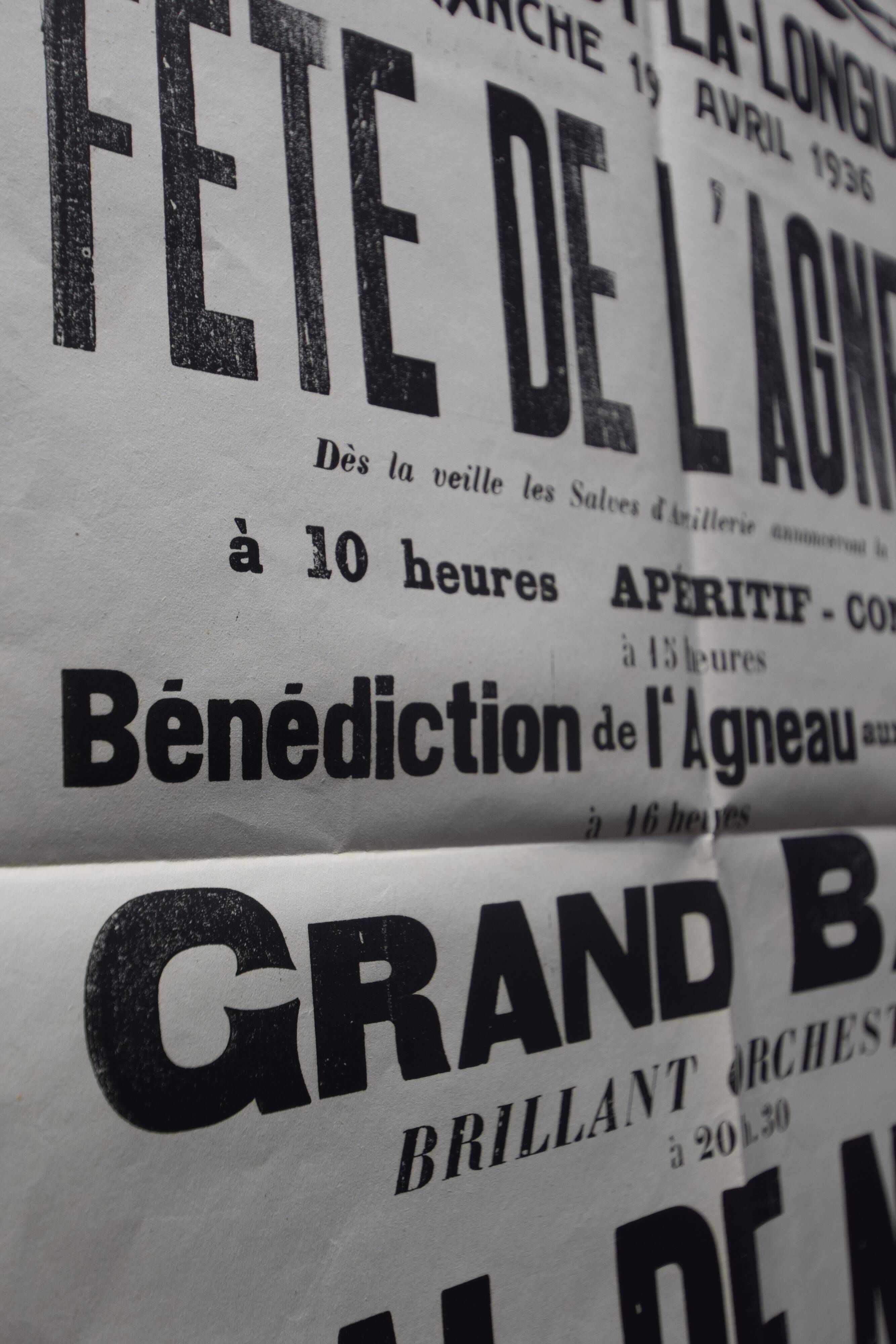 Poster "Feast of the Lamb" - Sainte-Foy-La-Longue - 1936