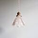 Suspension Art Déco Holophane en verre transparent rainuré, 1920-30