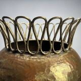 Mid-Century Hammered Brass Umbrella Stand in the style of Gio Ponti, 1950s