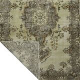 One-of-a-kind turkish handwoven vintage rug - rustic vintage charm 265x 166