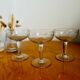 Set of 3 antique floral decoration champagne glasses