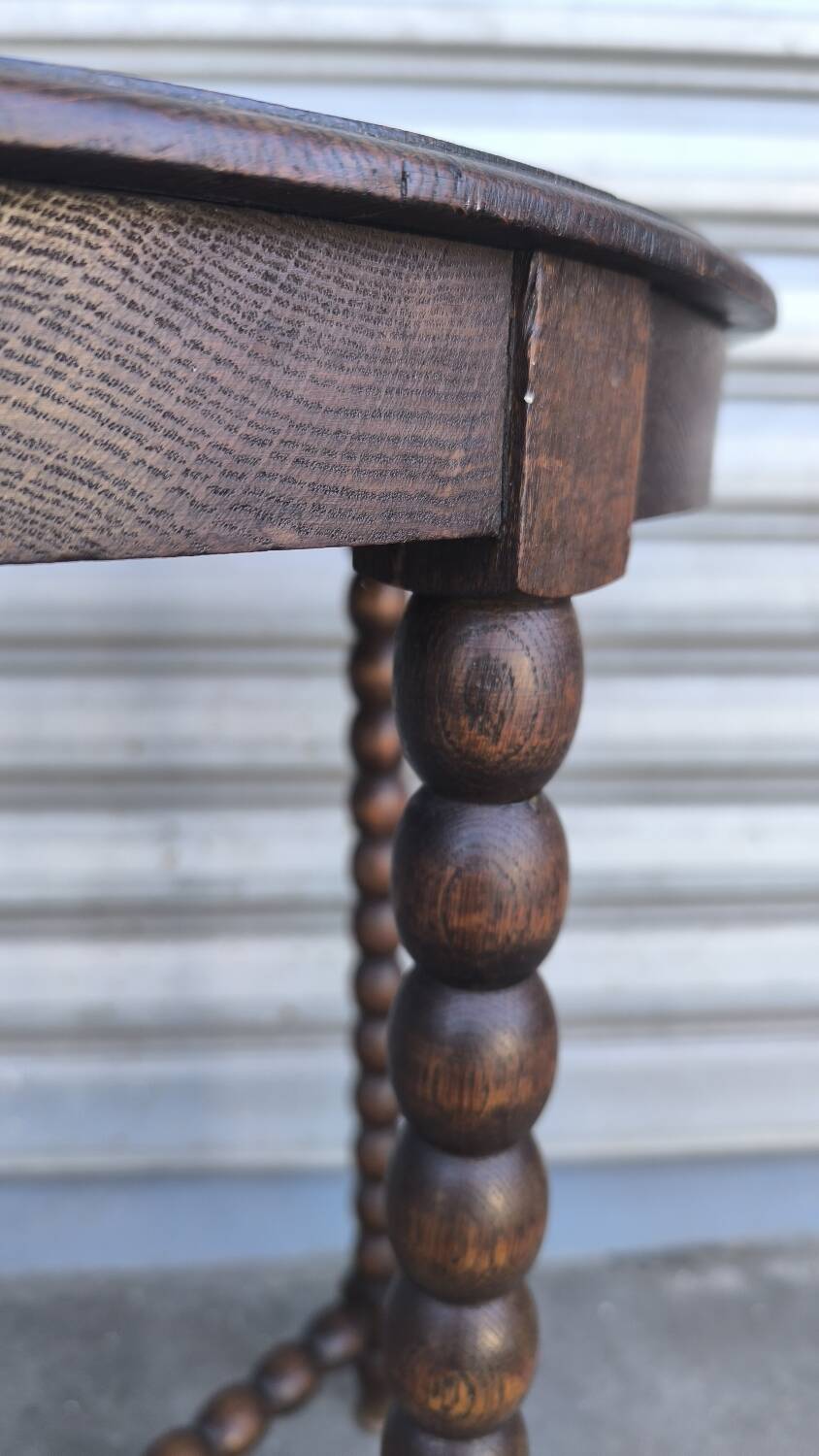 1930s turned wood side table