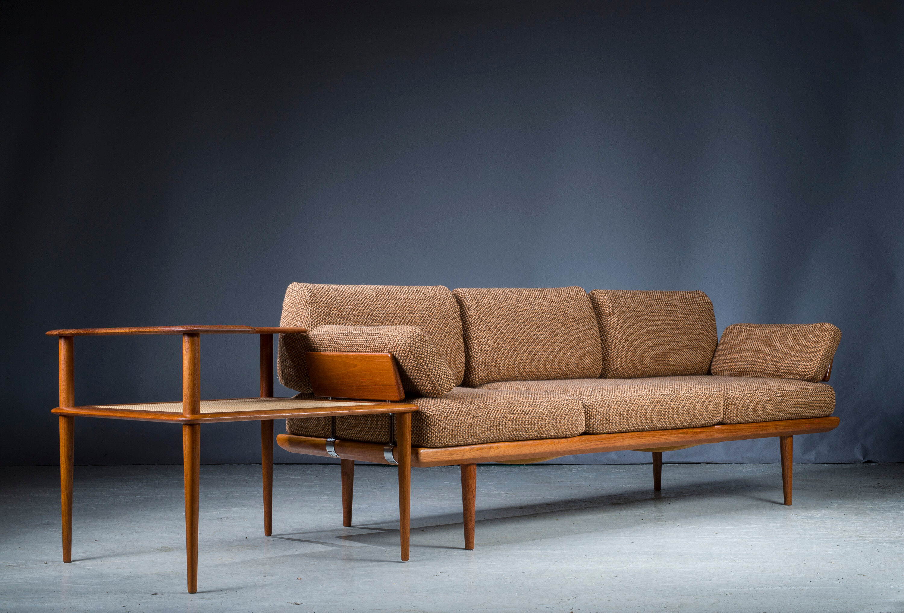 Danish Teak Fd 417 3 Seats Sofa Model Minerva by Peter Hvidt and Orla Molgaard-Nielsen for France &