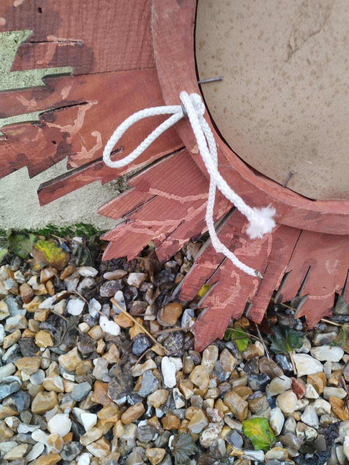 Vintage antique golden wooden sun mirror