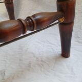 Western style bar stools in oak and red skai