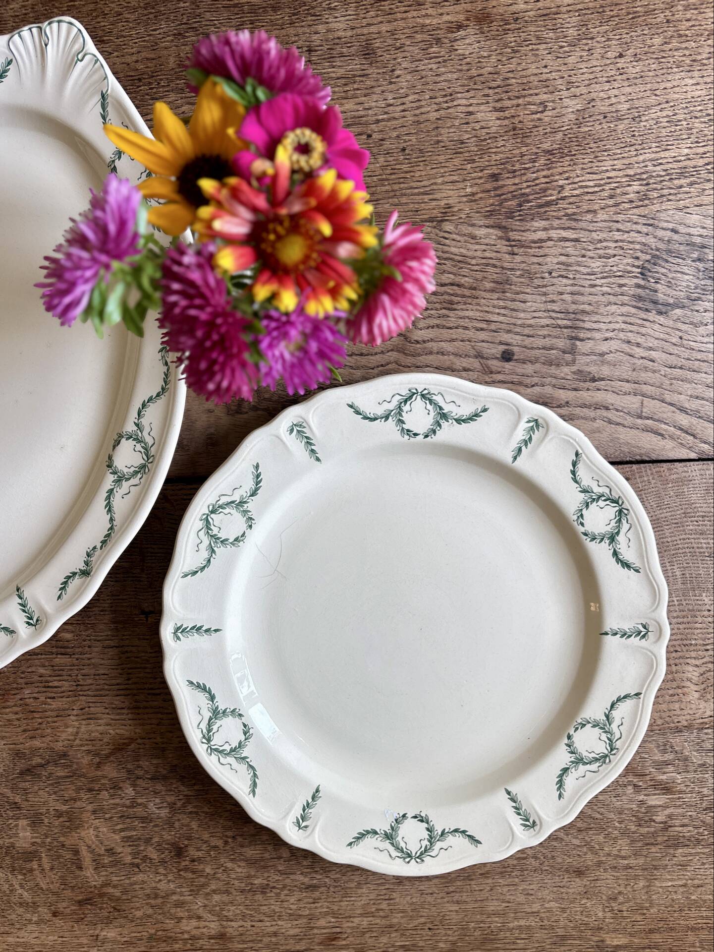 Set of 2 antique ironstone dishes - Villey de Longchamp