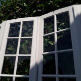 Door bay window arched oak frame H233,5xW234 small tiles