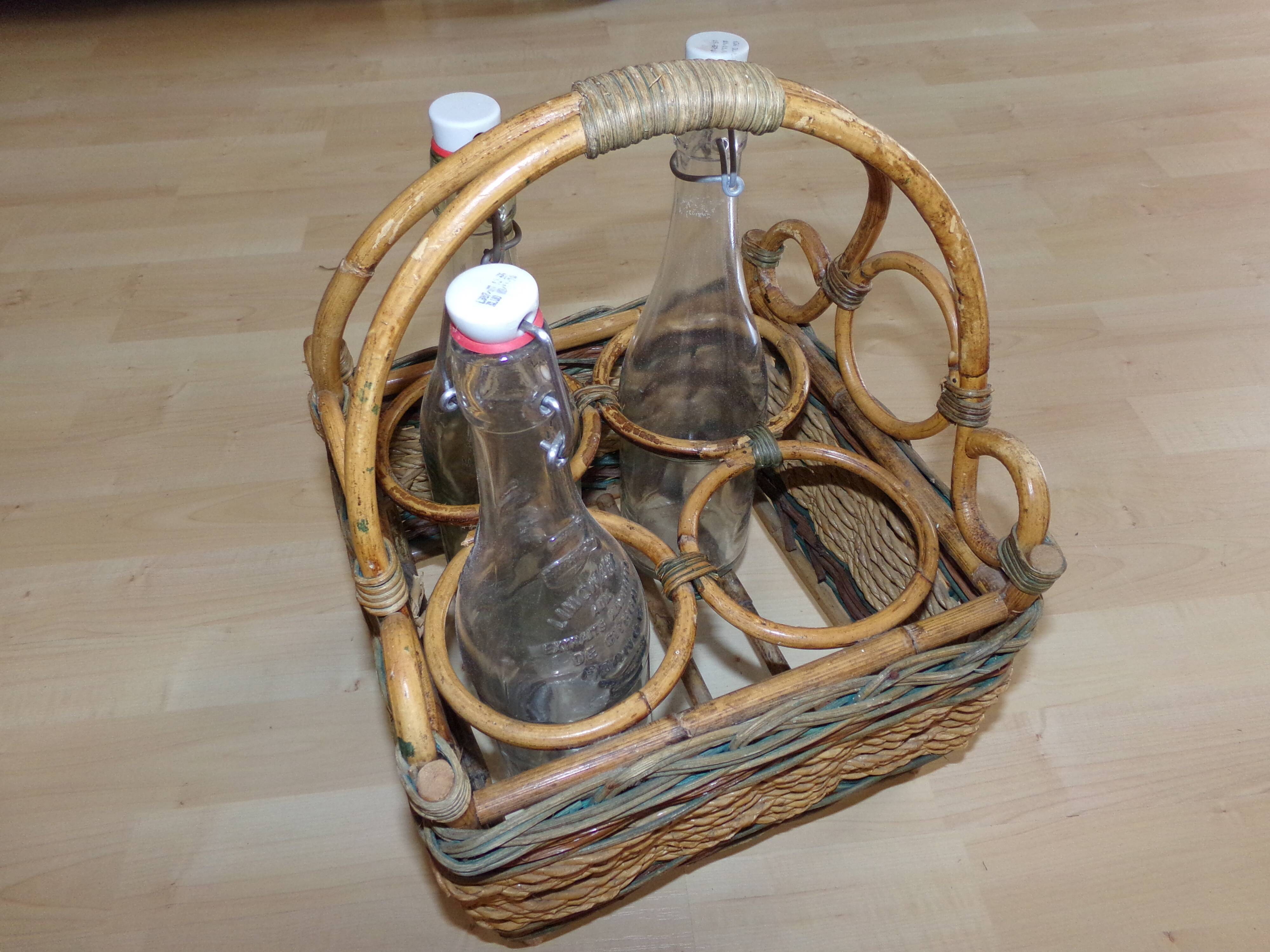 Rattan bottle holders and rope